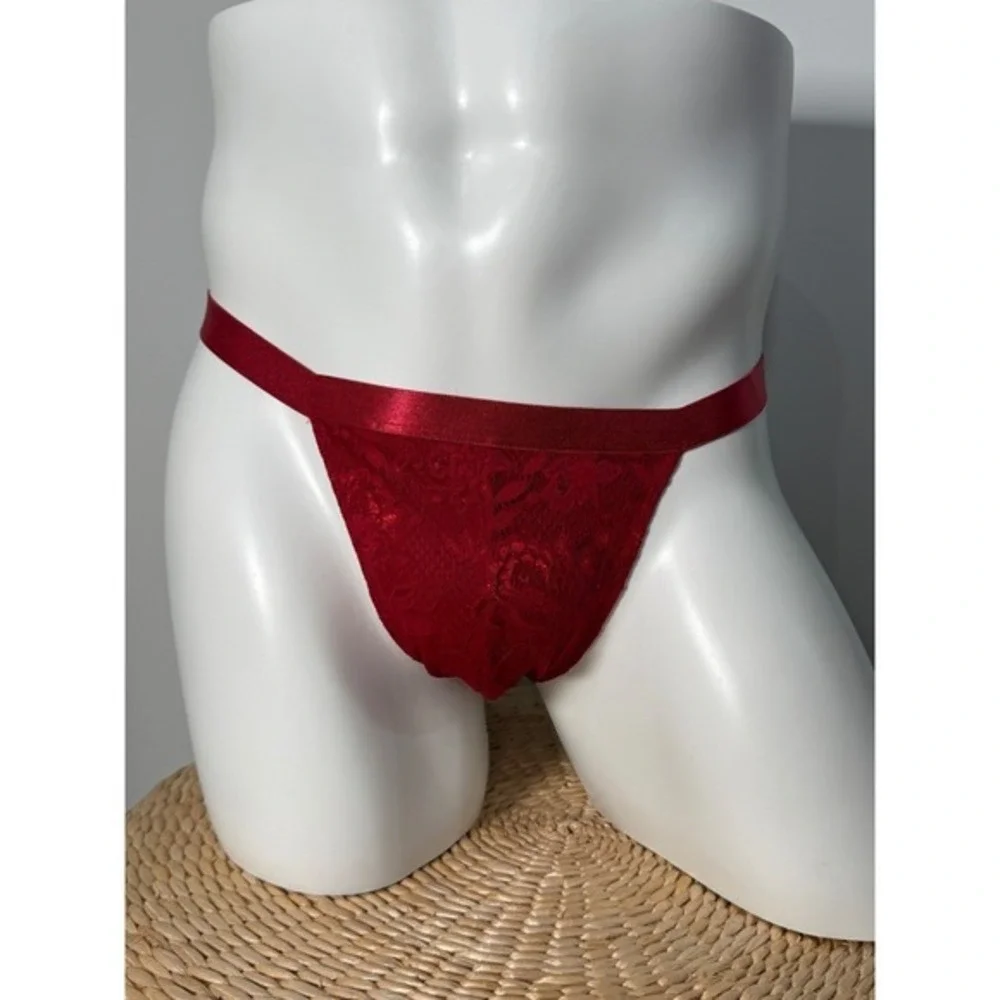 Cosabella Never Say Never Mystic Red Men's Italian Lace Thong Size M